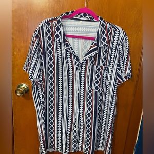 Male printed button down shirt
